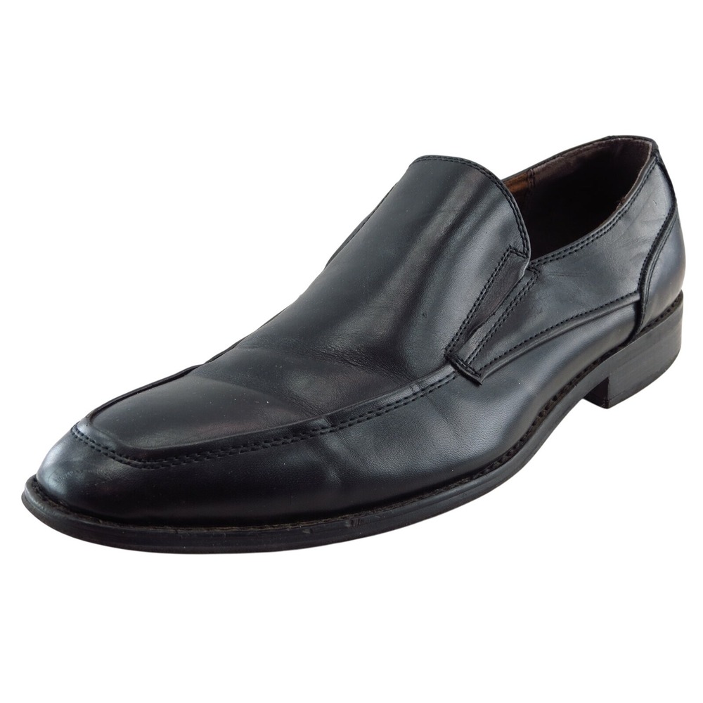 Steve Madden Men Loafer Black Leather‎ Men Shoes Size 9.5 M